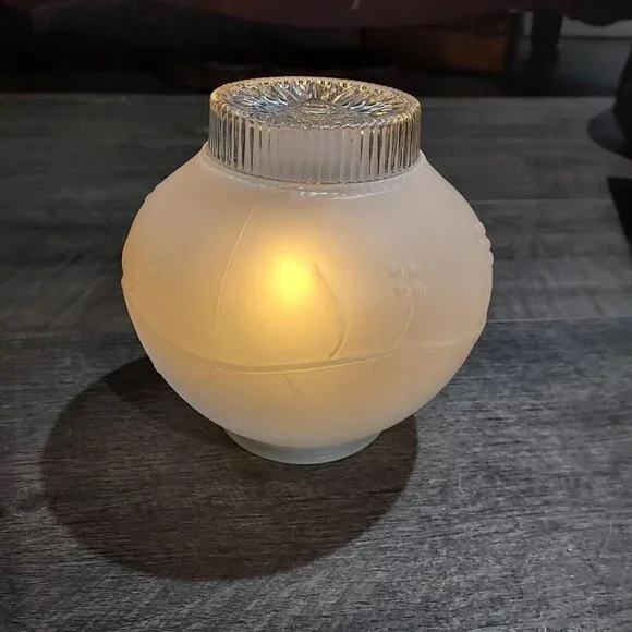 Lamp Shade Frosted Glass Ceiling Light Fixture Globe Stem Berries 3.25" Fit. - Picture 3 of 11